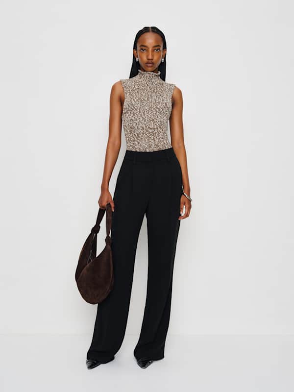 Maisie Cotton Sweater Tank - Shitake Fior Di Latte Marl